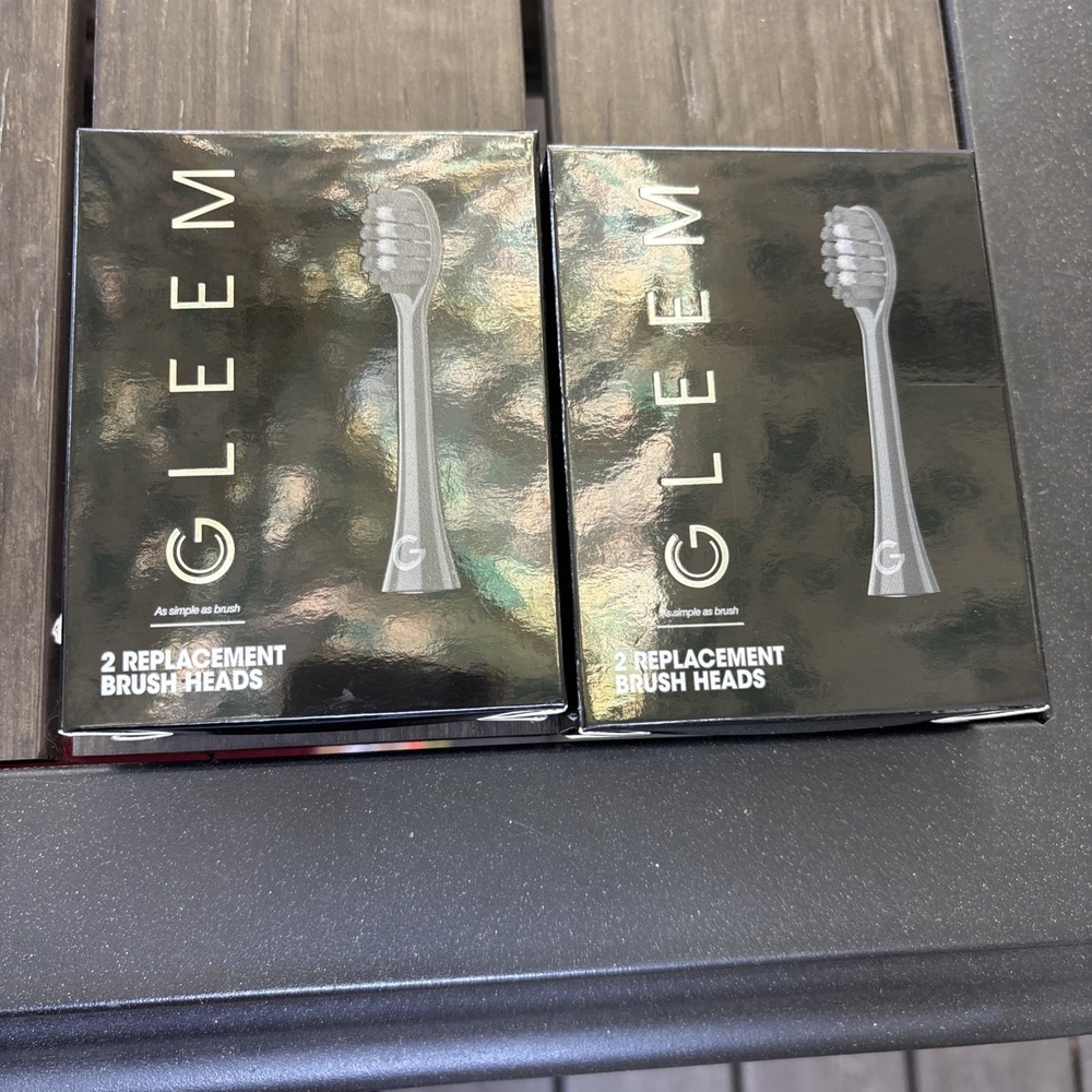 Gleem Electric Toothbrush Black Refill Head 2 Count 2 Boxes (4 Total Heads)
